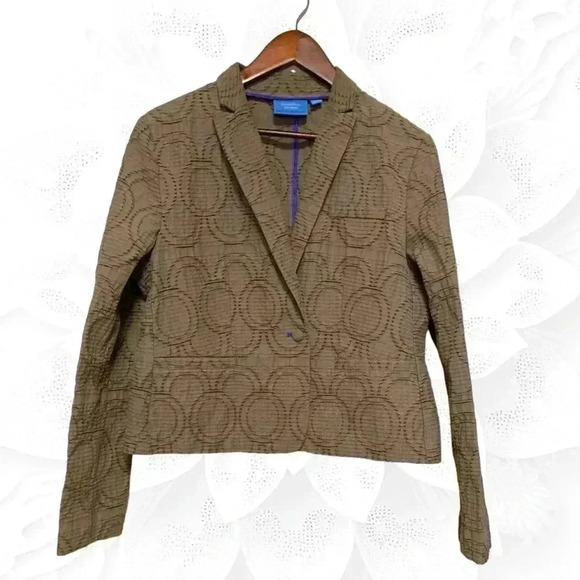 Vera Wang NWOT Fitted Blazer Unique Textured  Fabric 2 Pockets - Picture 1 of 10